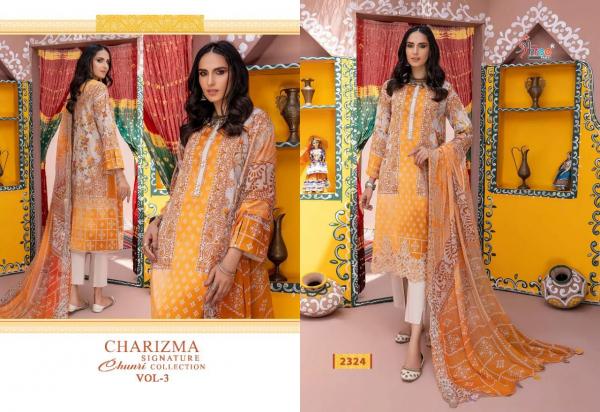 Shree Charizma Signature Chunri Lawn Cotton Collection 3 Pakistani Suits